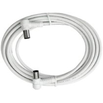 Axing BAK 153-00 coaxial Cable 1.5 m IEC-Coax Plug to Coax Socket-Angled, Shielded, White