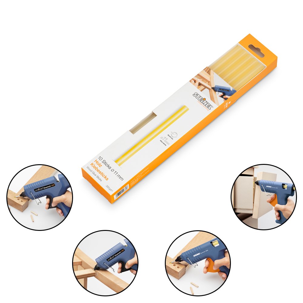 Steinel Glue Sticks for Bonding Wood Wooden, 11 mm Diameter, 250 g, Pack of 10, 25 x 1.1 x 1.1 cm - Image 3