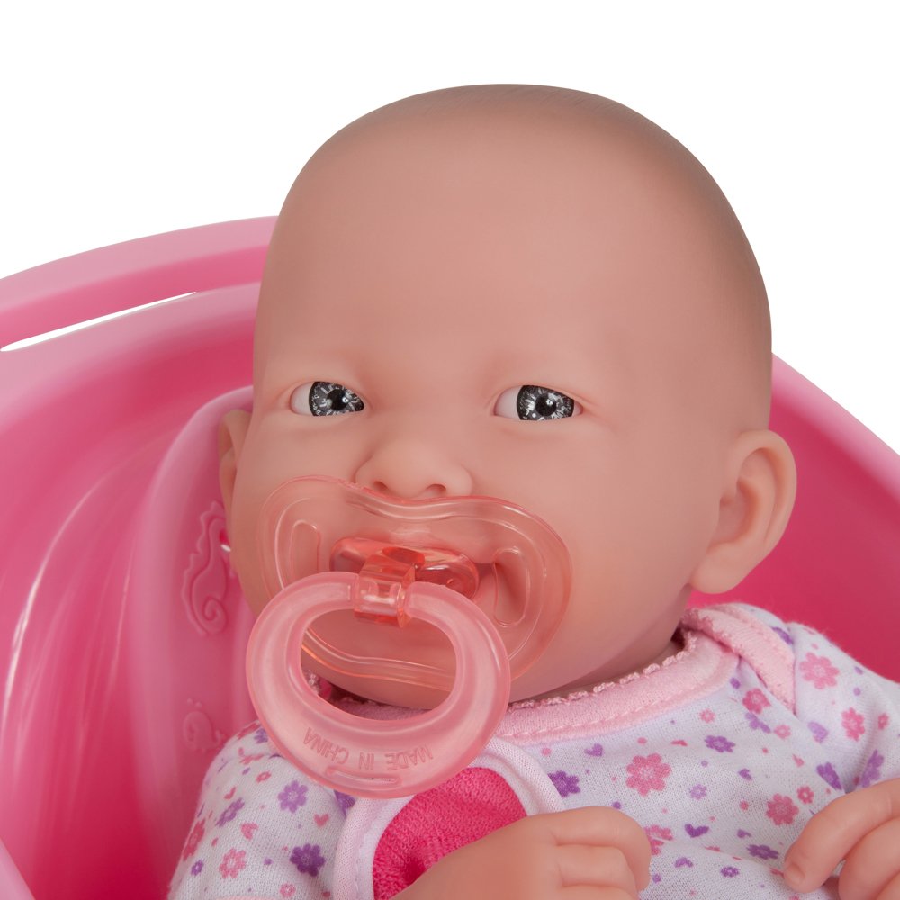 JC Toys 8 piece Layette Deluxe Bathtub Gift Set La Newborn, Bath Pink, 14" - Image 2