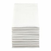 MuslinZ 12 Pack 100% Pure Cotton White Baby Muslin Squares, burp cloths, newborn nappy 70x70cms