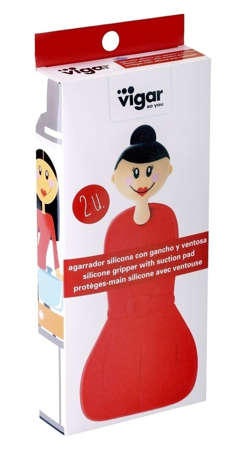 VIGAR Dolls Fiona - Pack of Silicone Grip with Hook and Suction Pad, Red, 23.5 X 4.4 X 11 cm - Image 4
