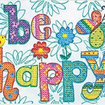 DIMENSIONS BE Happy, White, 7 x 5 (17 x 12 cm)