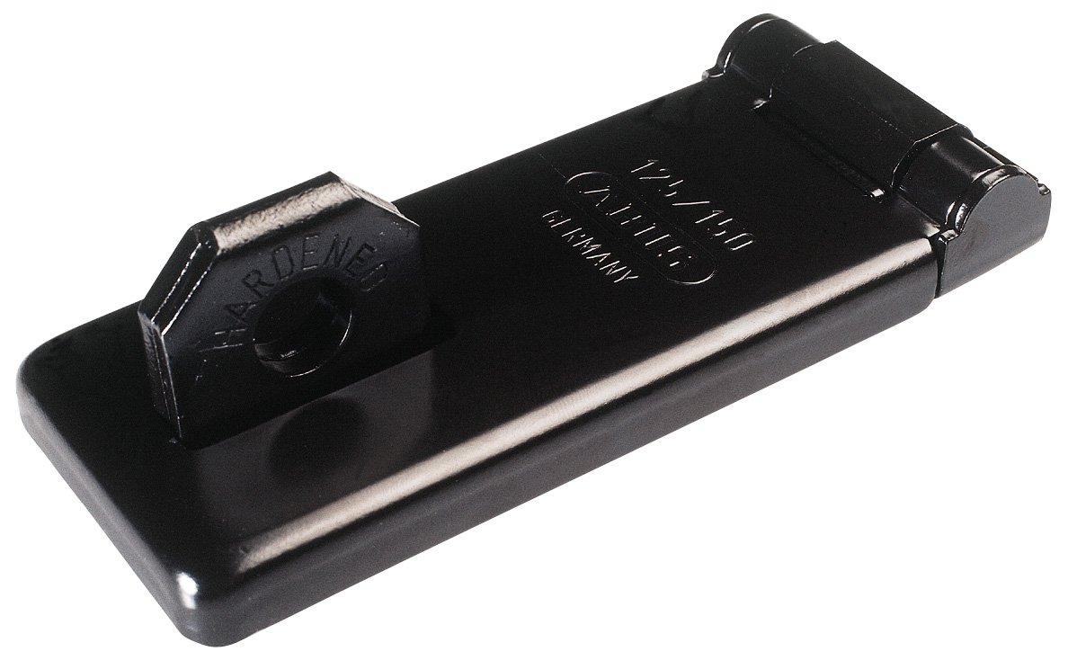 ABUS Hasp and staple 125/150, Device for padlocks, sturdy steel construction with hardened steel eyelet, high security