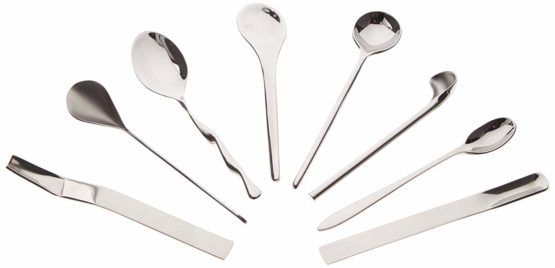 Alessi Officina Set of 8 Assorted Coffee Spoons, Silver