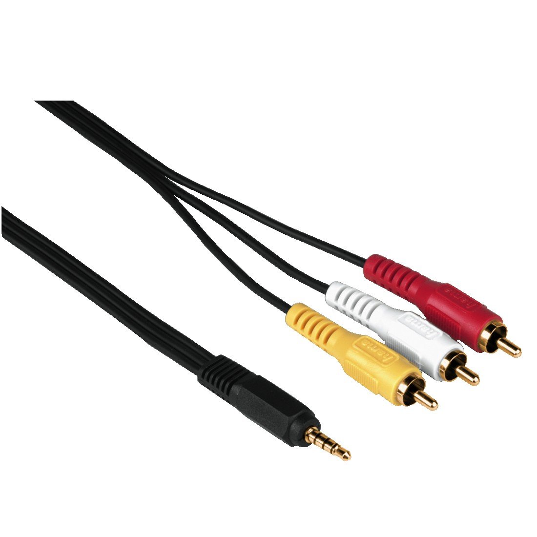 Hamma 3.5mm Jack to 3x Video/Stereo RCA Plag Connection Cable - 2m, Black, 2 Meters