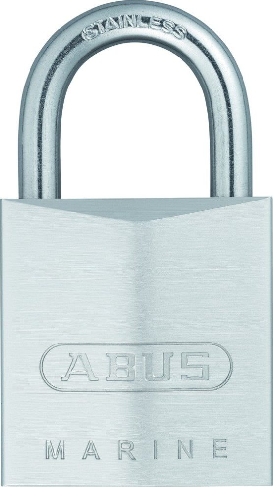ABUS 28643 Stainless Steel Shackle Brass Padlock with Reversible Key