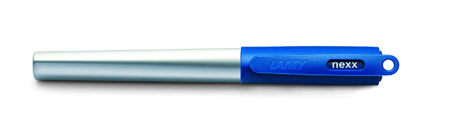 LAMY nexx blue, Fountain Pen with slip-proof grip & polished steel nib in size A, triangular aluminum body - Image 2