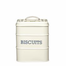 KitchenCraft Living Nostalgia LNBISCCRE Airtight Metal Biscuit Tin, 14.5 x 19 cm - Antique Cream