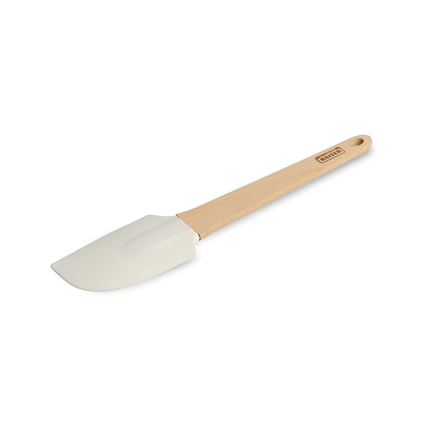 KAISER 769554 Pâtisserie dough scraper with wooden handle, 27cm. 100% food-safe silicone and untreated beech wood