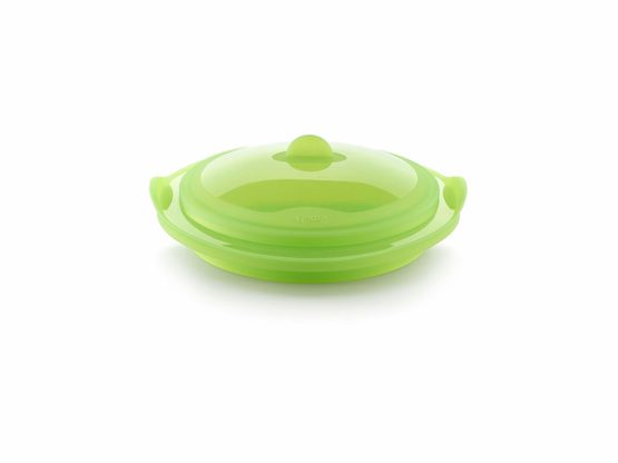 Lékué 3400500V09U008 Fold-Up Steamer Pot 24cm in Green, Platinum Silicone - Image 2