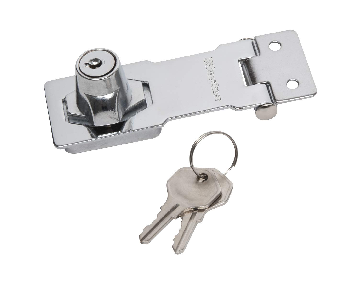 Master Lock 726EURD Door Hasp with integrated Key Lock, 7,6 x 3,2 cm, Silver