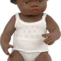 Miniland Miniland31154 Baby African Girl with Underwear 38 cm Doll, Colour