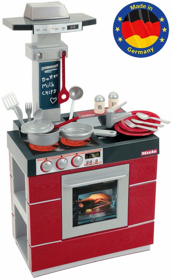 Theo Klein 9044 Miele Compact Kitchen I Children's Play Kitchen with Oven, Sink and Lots of Accessories I Children Can Play on Both Sides I Dimensions: 28 cm x 47 cm x 88.5 cm