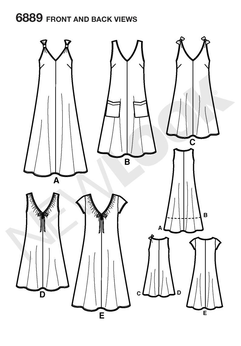 New Look Sewing Pattern 6889: Misses Dresses, Size A, Paper, White, A (8-10-12-14-16-18) - Image 3