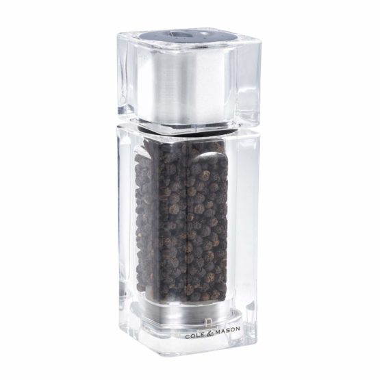 Cole & Mason H33506P Cube Combi Clear Salt Shaker and Pepper Mill | Precision+ | Acrylic | 145 mm | Duo Mill | Includes 1 x Salt Shaker/Pepper Grinder | Lifetime Mechanism Guarantee - Image 2