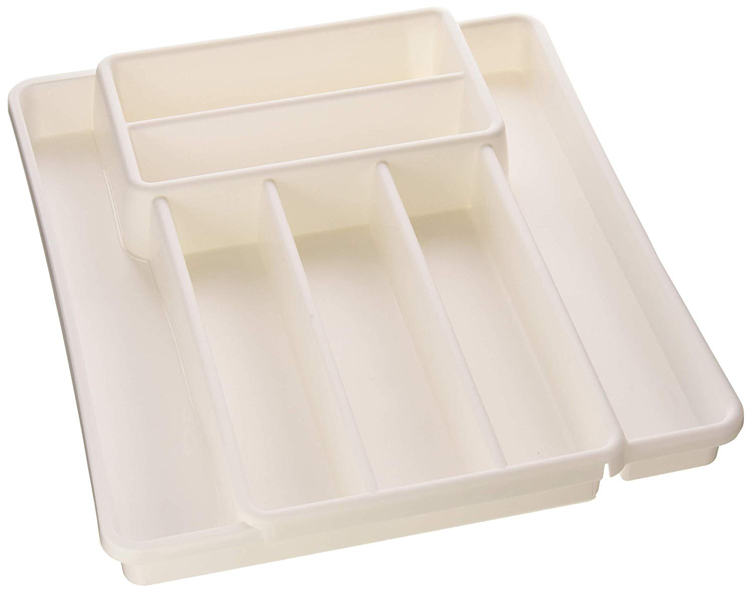 Rotho, Domino, Cutlery tray with 7 compartments, Plastic (PP) BPA-free, white, 39,7 x 34,1 x 5,1 cm, (39,7 x 34,1 x 5,1 cm)