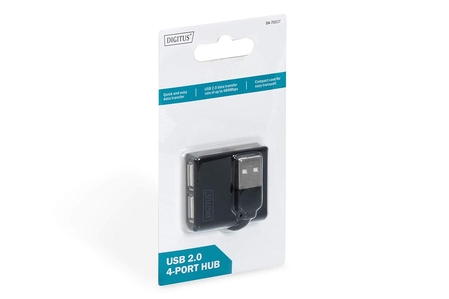 DIGITUS DA-70217, USB Hub, 4-Port USB 2.0 Type A, Data transfer up to 480 Mbit/s, Compact & lightweight design, Plug-and-play - Image 3