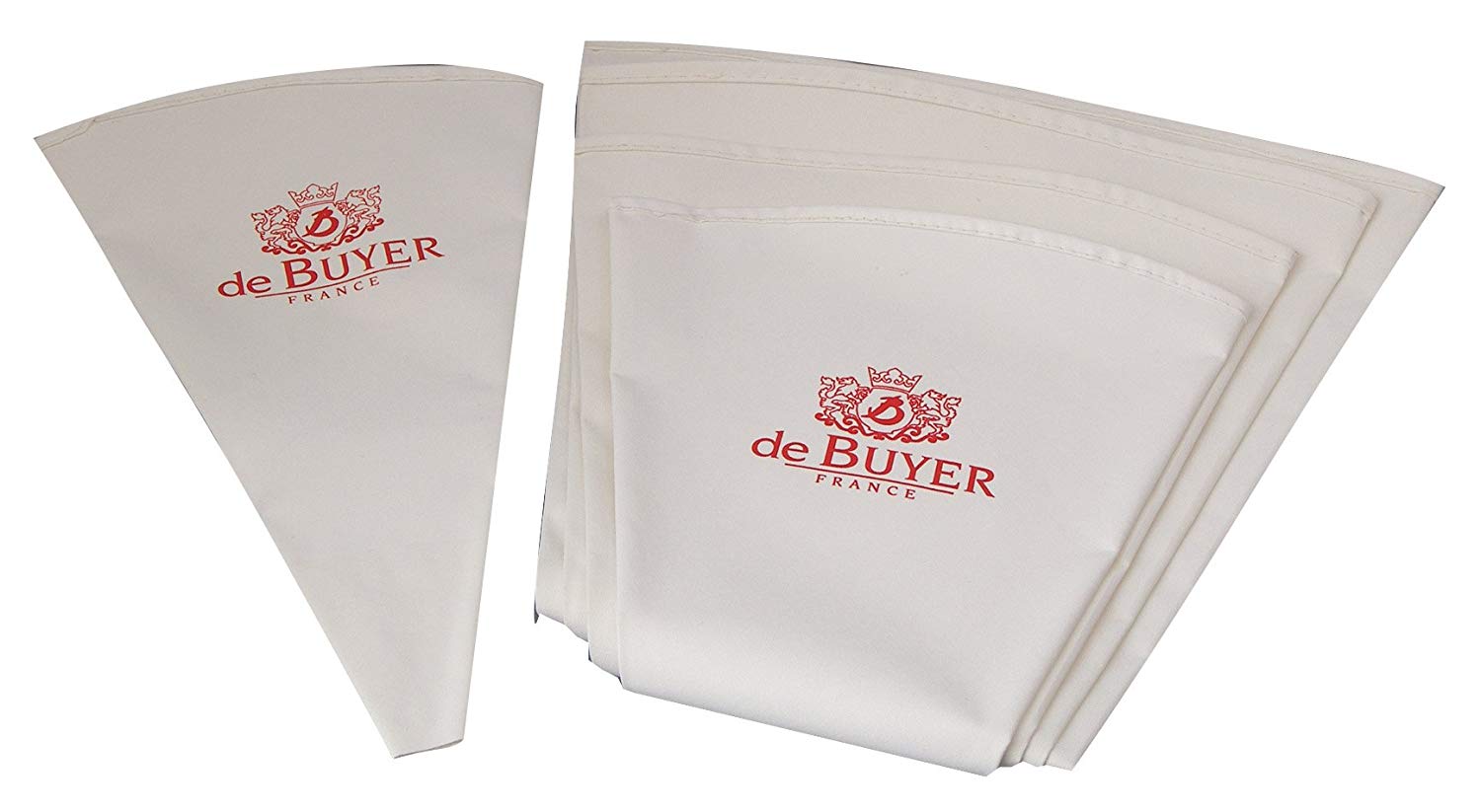 De Buyer 4347.05N-Set of 5 Nylon Pastry Bags : 30 / 35 / 40 / 45 and 50 cm Long, 24.99 x 14 x 2.59 cm