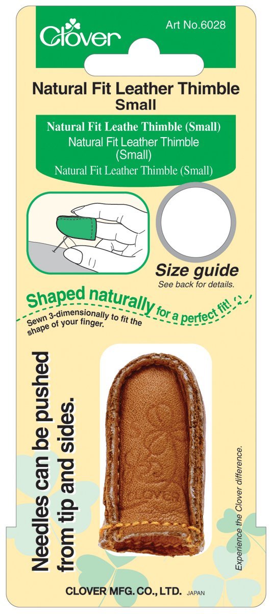 Clover Natural Fit Leather Thimble: Small, Lt. Brown, 1, 2.6L x 0.8W cm