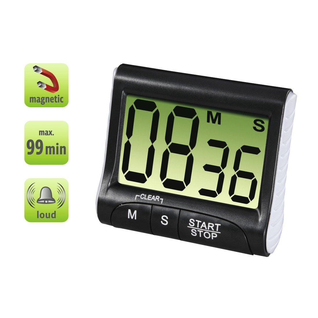 Xavax Digital Kitchen Timer, Black - Image 3
