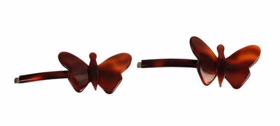 Caravan 0.5 oz Hand Made Tortoise Shell Butterfly Bobby Pin Pair