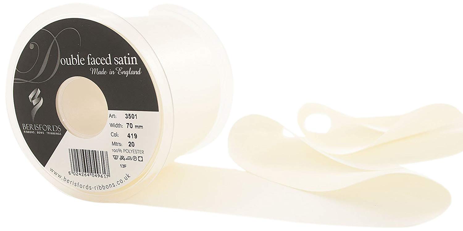 Berisfords Ribbon, 419 Bridal White, 20 m, 70 mm