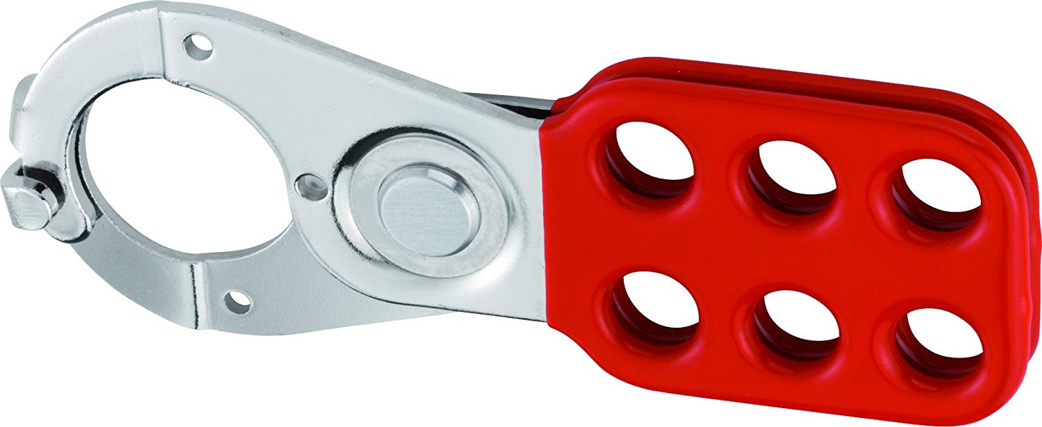 ABUS 33551 1-inch Steel Lock Off Tag Out Hasp with Shackle Clearance and Clamp - Red - Image 2