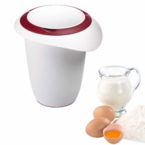 Westmark Mixing Bowl With Two-Part Lid, 1 L, With Spout, Plastic, White/Red, 3151227R