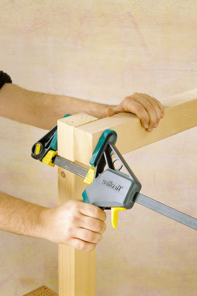 wolfcraft PRO L One-Hand Clamp, 150 mm I 3030000 I for Controlled and Comfortable Working, Ideal for Woodworking and Furniture Construction - Image 2