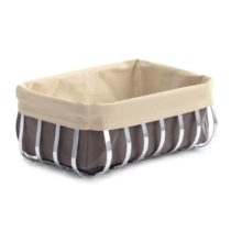 Zeller 27319 33 x 24 x 13 cm Bread Basket with Bag Chrome/Canvas