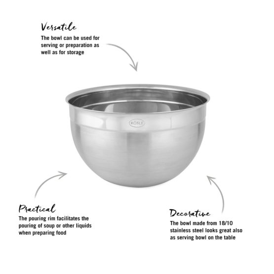 Rösle 15680 Rosle 3.3qt Deep Bowl, Stainless Steel - Image 2