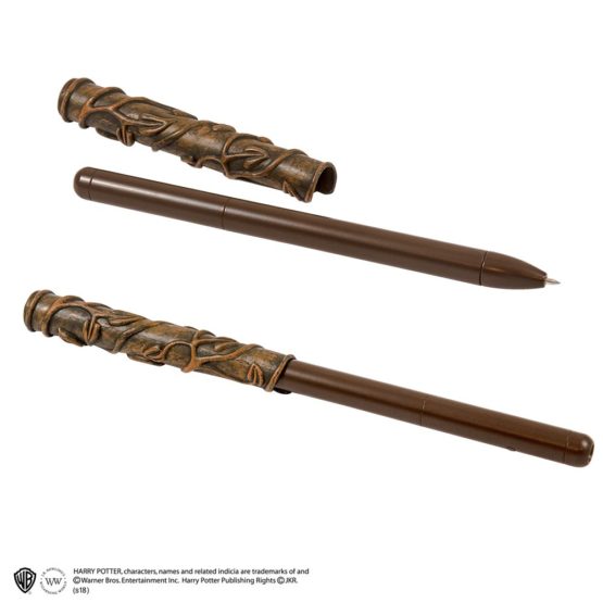 The Noble Collection Harry Potter Hermione Illuminating Wand Pen - 12in Ballpoint Wand Pen - Harry Potter Film Set Movie Gifts Stationery