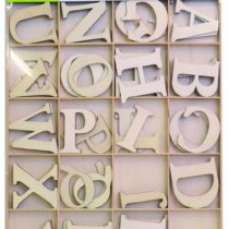 Artemio 6 cm Wooden Alphabet Upper Case, Beige