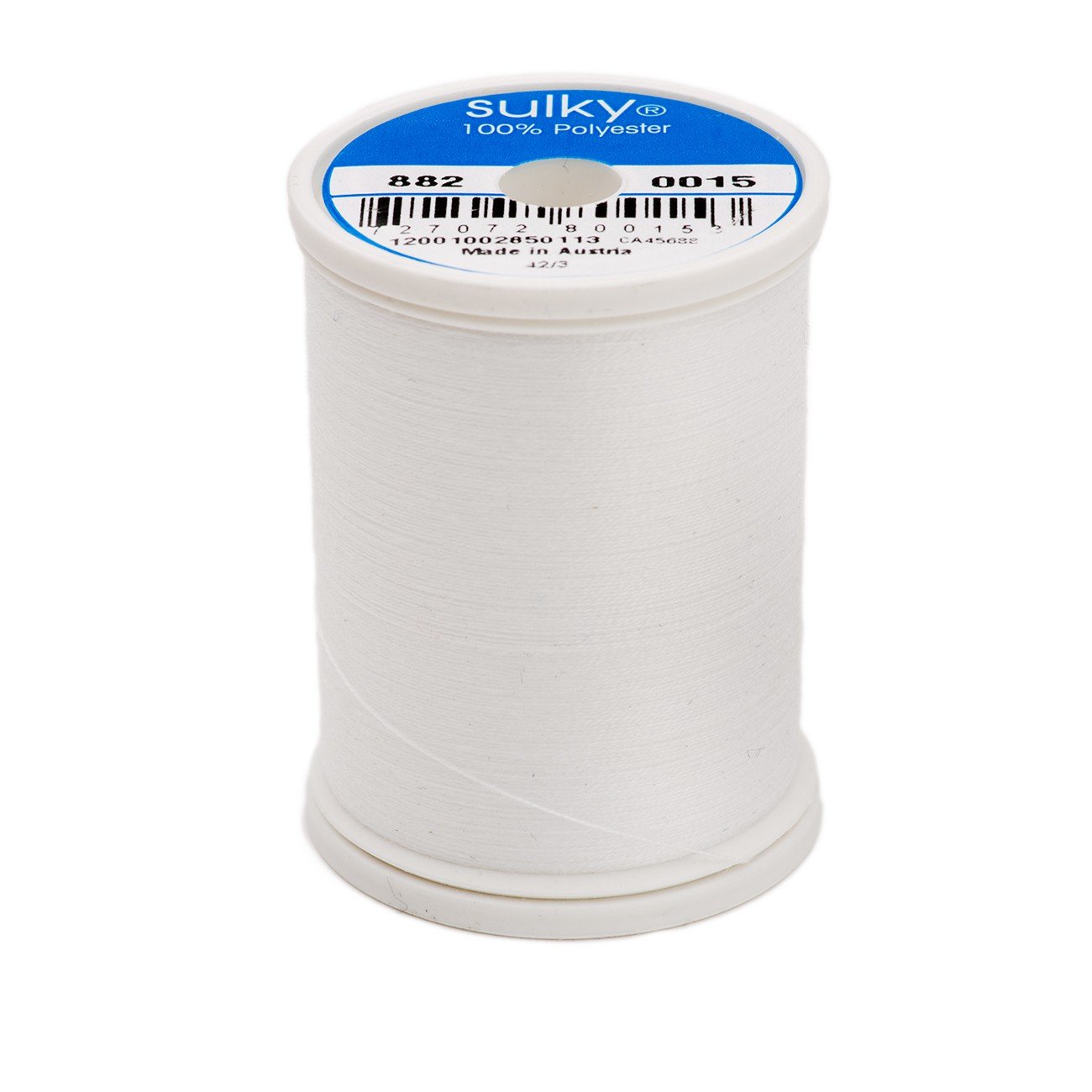 Sulky 1100 yd 60 Weight Bobbin Thread, White, 1100 yards