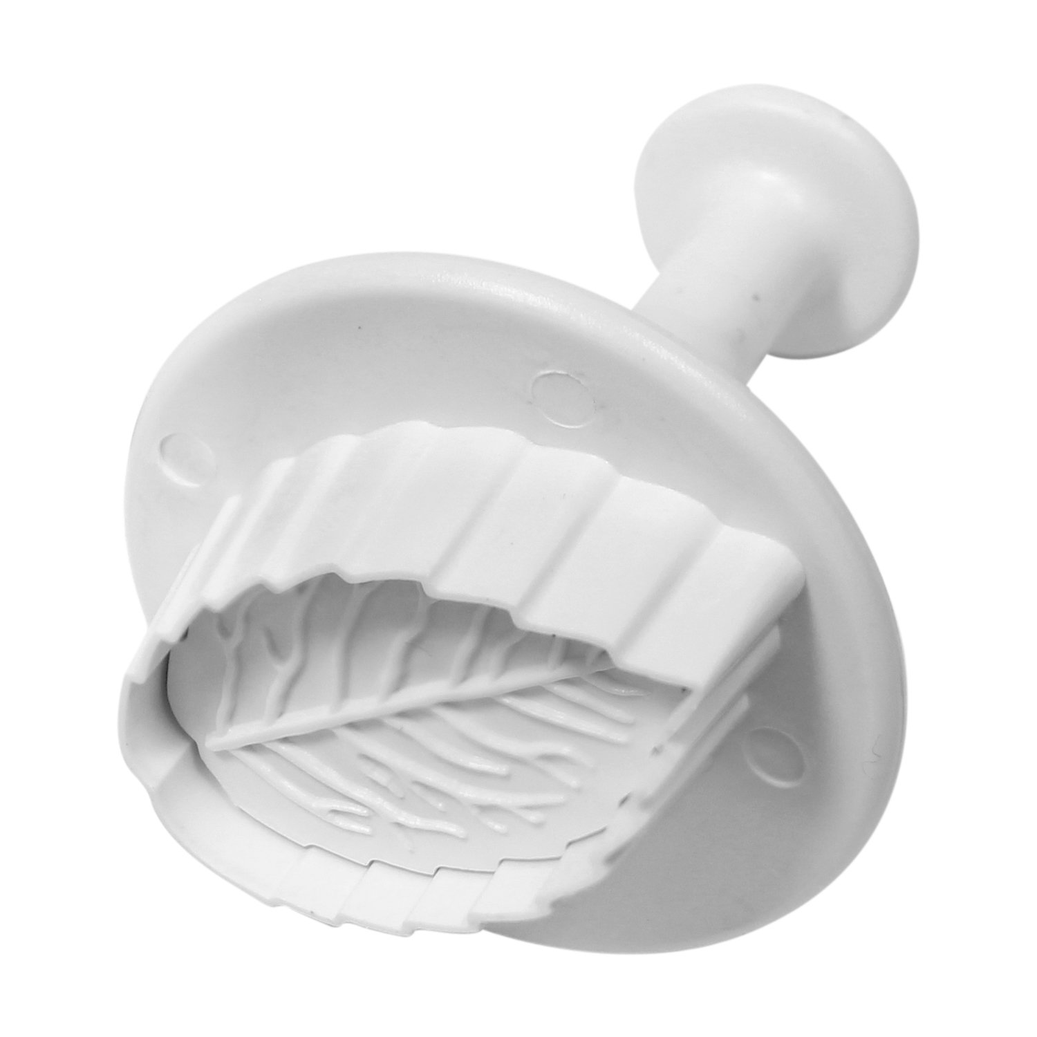 PME RL530 Plunger Cutters 3 kg-Veined Rose Leaf, White, Set of 3 - Image 3