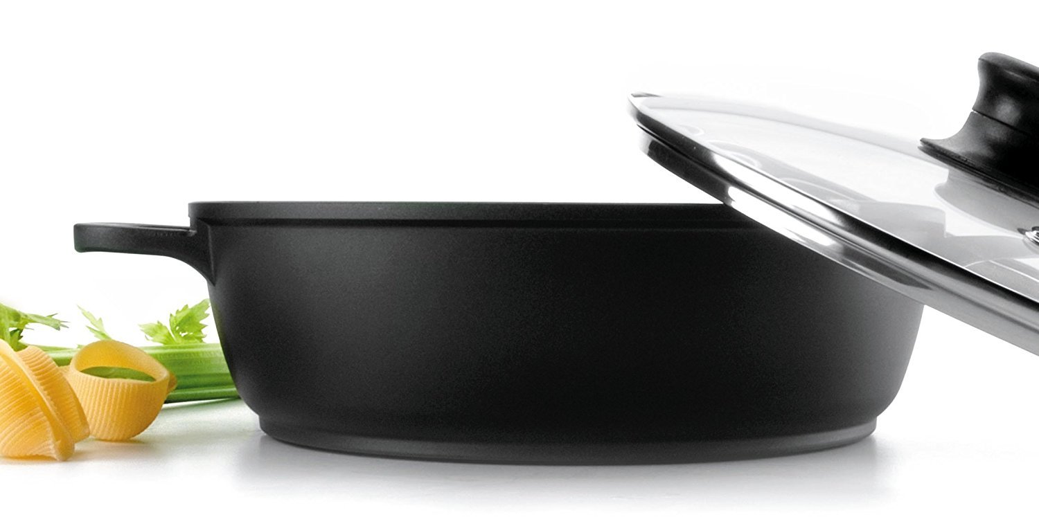 Lacor 25827 Cast Aluminium Round Low Casserole, 28 cm, Black - Image 2