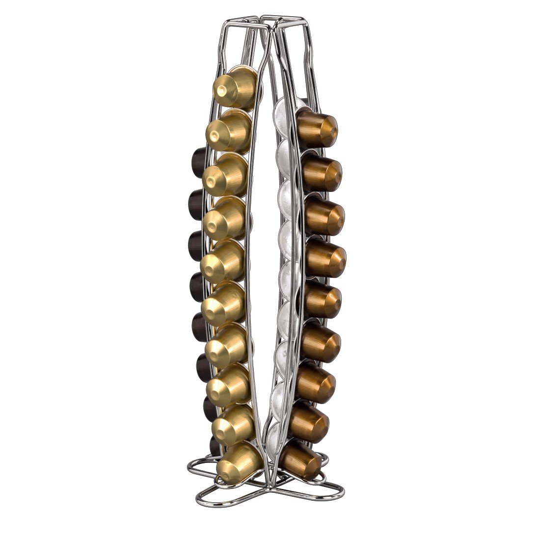 Xavax "Torre" Coffee Capsule Stand for Nespresso Cap Rack NP 40 Capsules - Silver,00111079