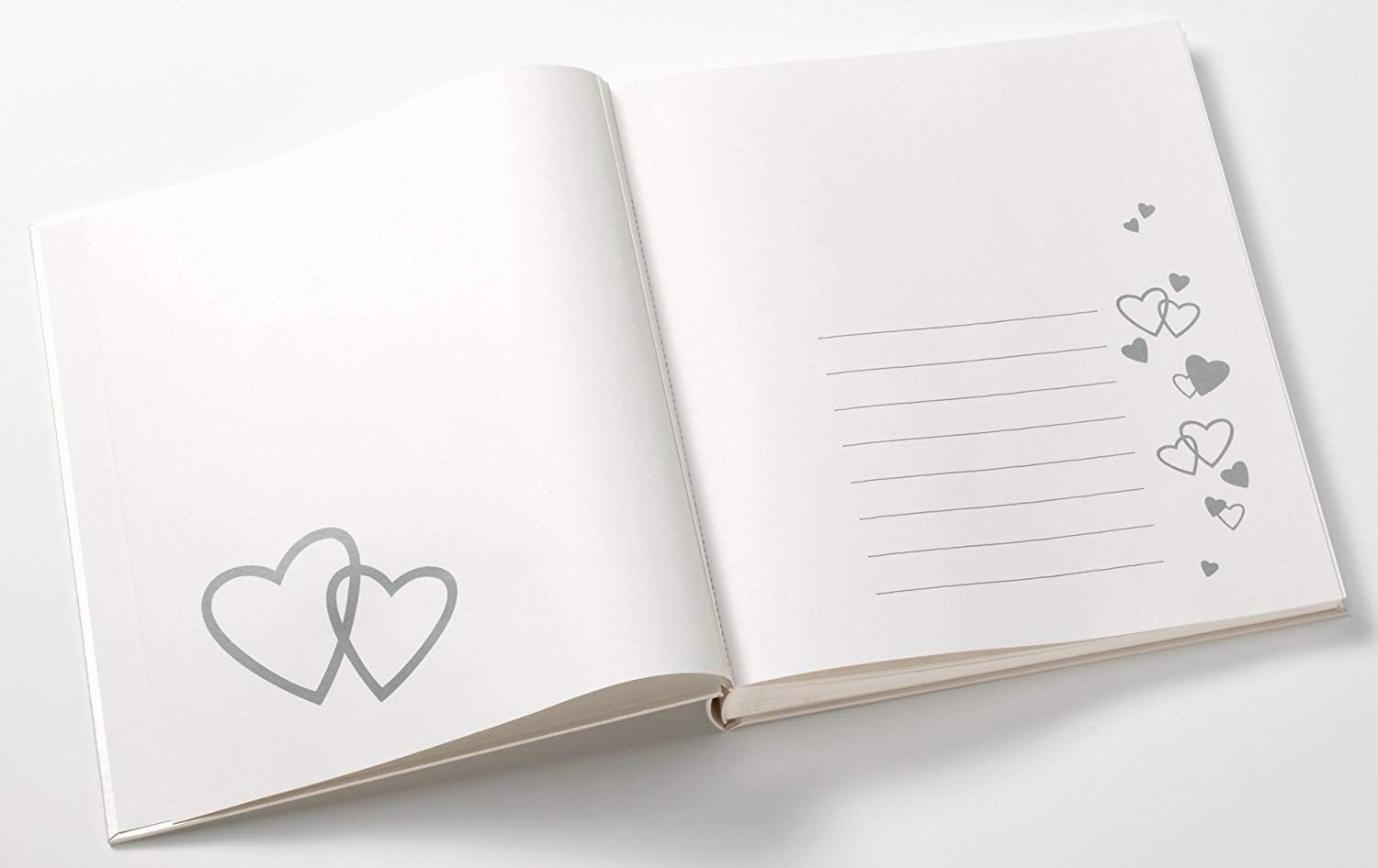 walther design Photo Album White 28 x 30,5 cm Linen Cover with Punched Cover, wedding Album Sweet Heart UH-123 - Image 4