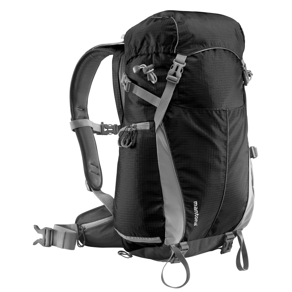 Mantona Elements outdoor backpack (with removable camera bag for DSLR cameras incl. rain cover/laptop compartment/tripod holder) black