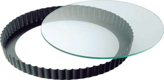 KAISER Quiche Pan with Removable Glass Base Ø 28 cm Crystal Good Non-Stick Coating Scratch-Resistant Glass Removable Base Ready to Serve