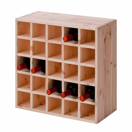 Zeller 13172 Wine Rack 52 x 25 x 52 cm Natural Wood - Image 3