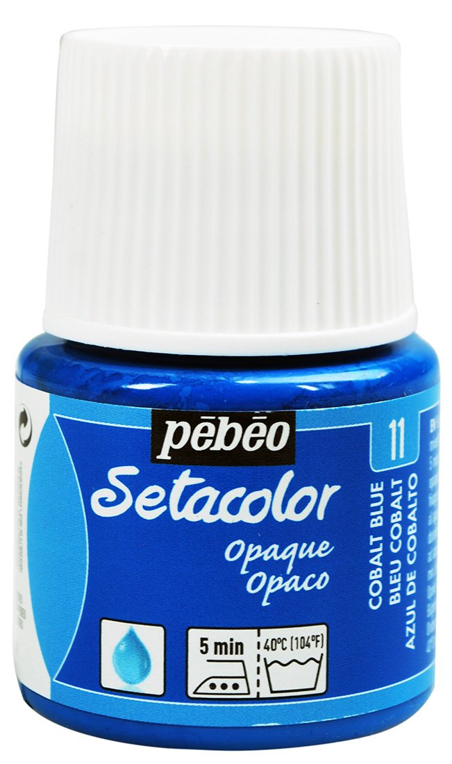 PEBEO Setacolor Opaque Fabric Paint 45-Milliliter Bottle, Cobalt Blue,Cobalt Blue, 295-011, 45 ml (Pack of 1)