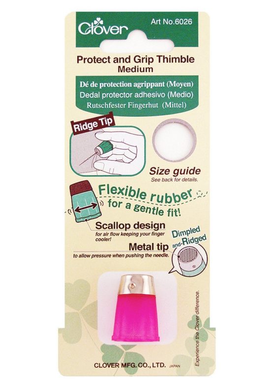 Clover Protect and Grip Thimble: Medium, Pink, 1