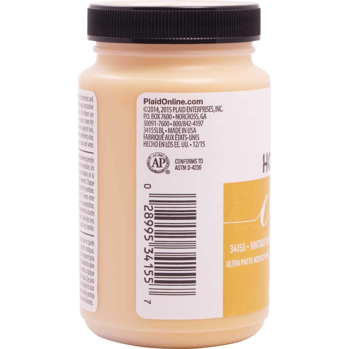 Plaid:Craft Folkart Home Decor Chalk Paint 8 Oz-Vintage Mustard, Yellow - Image 3