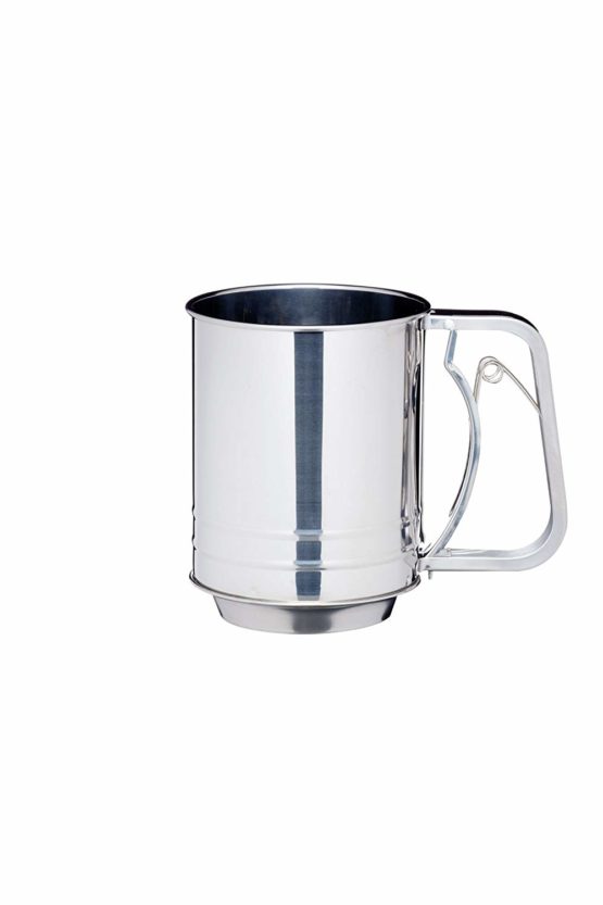 KitchenCraft Flour Sifter with Handle and Trigger, Stainless Steel, 3 Cup
