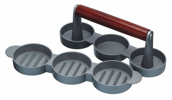 KitchenCraft Home Made Non Stick Mini Burger Press in Gift Box, Aluminium, 24.5 x 7 x 8.5cm