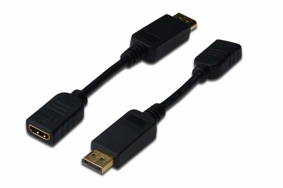 Digitus AK-340400-001-S 0.15m DP Male to HDMI Type A Female DisplayPort Adapter Cable - Black - Image 4