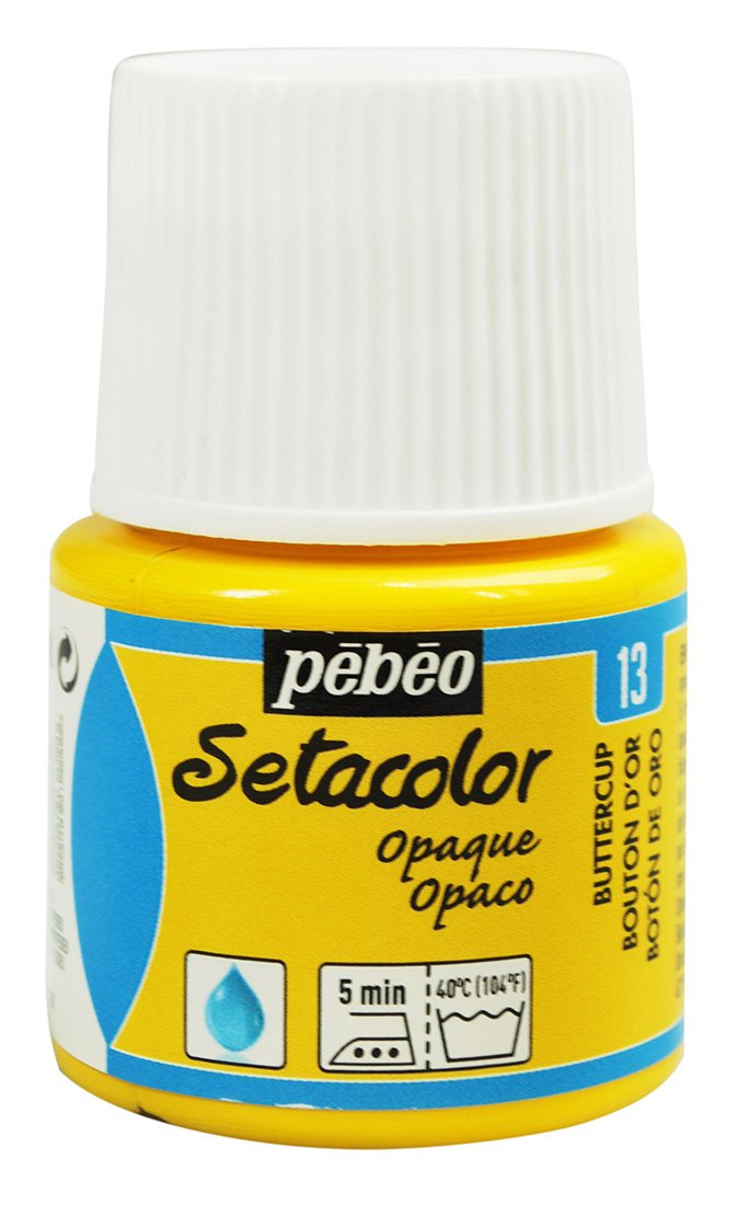 Pebeo 295-013 Setacolor Opaque Fabric Paint 45-Milliliter Bottle, Butter Cup, 45 ml (Pack of 1)