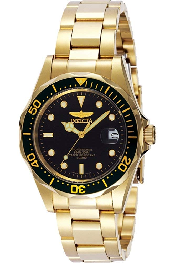 Invicta Pro Diver 8936 Watch - Waterproof - Analogue - Quartz Movement - stainless steel with black dial