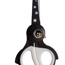 Wedo 736003 Children's Scissors Craft Scissors Stainless Steel Blunt Tips Soft Griffeinlagen Ekky, 13 cm, Black/White
